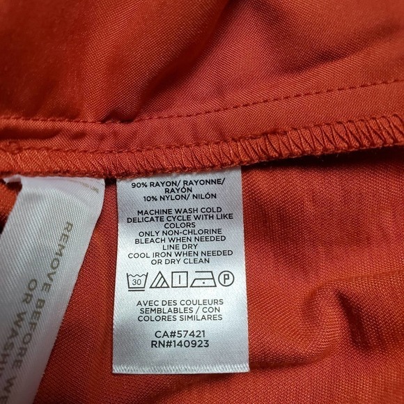 Loft Women Rusty Orange Chino Travel Casual Short Elastic Waistband Size Large - Picture 9 of 9